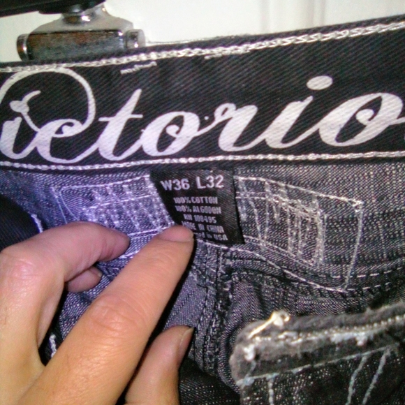 Men's Victorious Jeans in Black/White - Picture 2 of 2